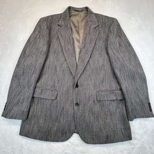 Giacca blazer vintage Haggar Imperial 44 grigio lana seta tweed cappotto sportivo - Foto 2 di 11