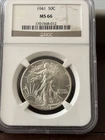 1941 P Silver Walking Liberty Half Dollar NGC mS66 Beautiful Coin!!