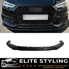 FOR AUDI A4/S4 S-LINE B9 FRONT LIP SPLITTER BUMPER LIP SPOILER GLOSS BLACK 2016+
