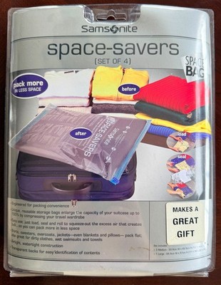 Samsonite Space Savers Bag Set Includes 4 Bags, 3 Medium and 1 Large