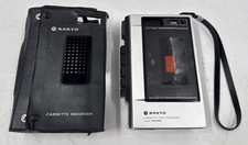 Sanyo M1000 Cassette Tape Recorder Player in Leather Case w/Strap EB-18698
