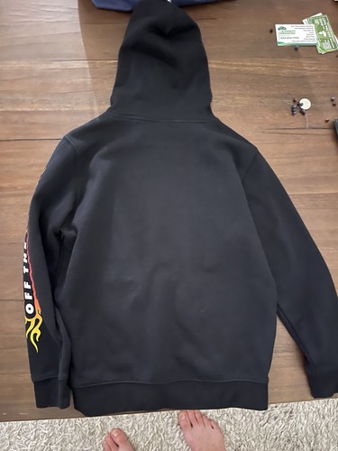 Vans Off The Wall Black Hoodie Youth Medium Flames - Picture 2 of 4