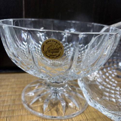 Cristal D'Arques Durand Longchamp Crystal Clear Glass Candy Dish France 1970's - Picture 6 of 6