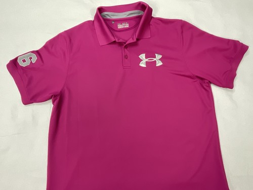 Camisa Polo Under Armour Para Hombres 2XL Rosa HeatGear Calce Suelto Golf Logo Rendimiento - Imagen 2 de 16