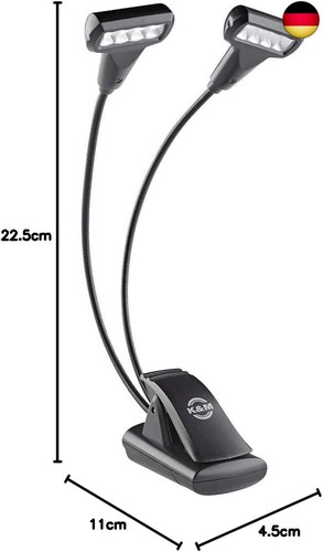 K&M 12273 Notenpultleuchte Double4 LED T-Model Flexlight Schwarz ? - Bild 6 von 6