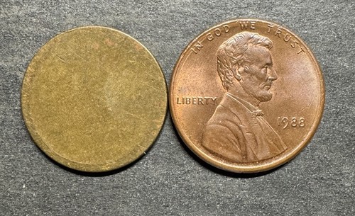 Pinball Old Token 5 Triangle Die Crack Raro Error Token - Imagen 2 de 2