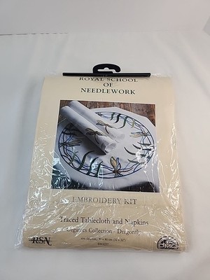 Royal School Of Needlework DRAGONFLY Tablecloth & Napkins Embroidery Kit 