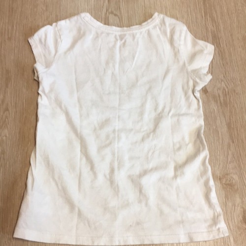 GAP girl’s silver Brand Name White Floral Short Sleeve Tee M 8/9 T-Shirt - Picture 5 of 5