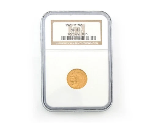 1925-D Indian Head Quarter Eagle $2.5 Gold NGC MS61