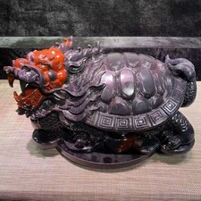 55LBNatural Chicken Blood Jade Quartz Carved Crystal Dragon Turtle Skull Healing