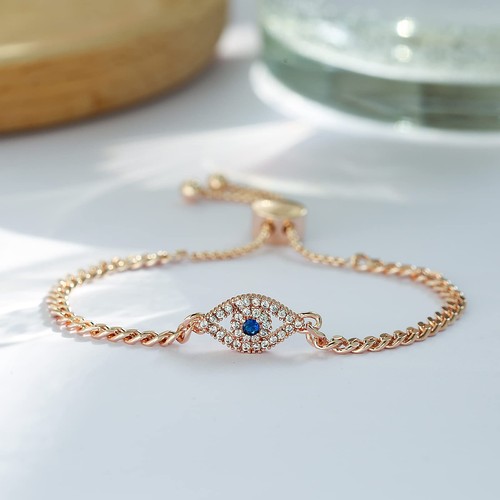 Evil Eye Armband für Damen Trendy Rosegold Third Eye Bracelet Zierlicher Schutz - Bild 5 von 7