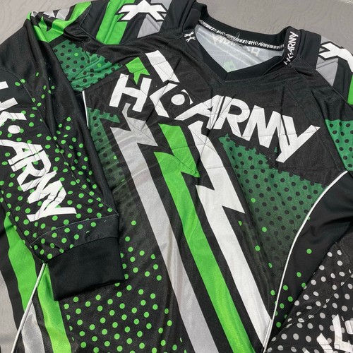 HK ARMY Paintball Jersey Mens X Large XL Black Green Padded Contact Mesh Shirt - Picture 2 of 7