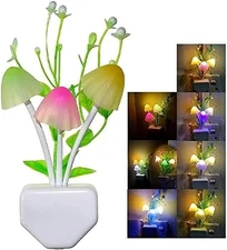 Sensor Led Night Light, Color Changing Plug-in LED Mushroom Light Dream Bed Lamp