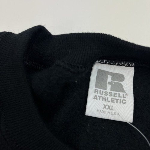 NUEVA Sudadera Pullover Vintage Russell Athletic Negra Cuello Redondo Hecha en EE. UU. Talla XXL - Imagen 3 de 8