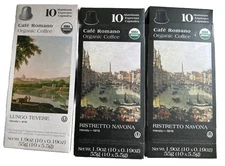 Organic USDA Café Romano Coffee Espresso Pods for Nespresso Machine
