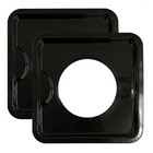 2 Black Drip Pan Reusable Square 7.5" Gas Range Burner Bib Liners Covers Kitchen