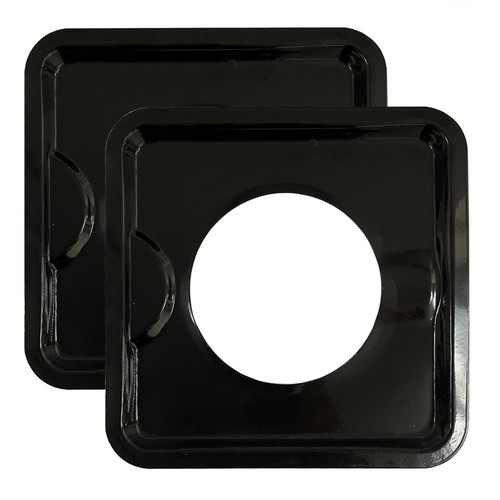 2 Black Drip Pan Reusable Square 7.5" Gas Range Burner Bib Liners Covers Kitchen - 第 1/1 張圖片