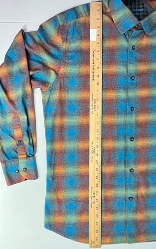 Luchiano Visconti Shirt Mens L Plaid Button Up Long Sleeve Flip Cuff Colorful - Picture 13 of 15