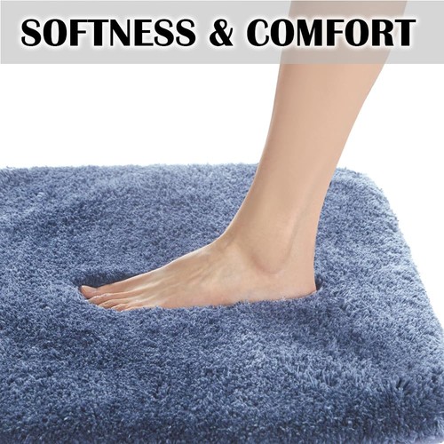 Rutschfeste Badematte (16 x 24, Blau) Wasserabsorbierende Weiche Mikrofaser Teppich Maschine... - Bild 4 von 7