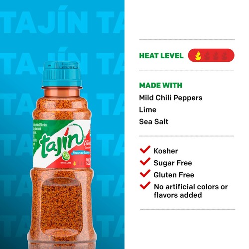 Tajin Clasico Low Sodium Seasoning 5oz Pack of 3 Flavorful Chili Lime Blend - Picture 4 of 8