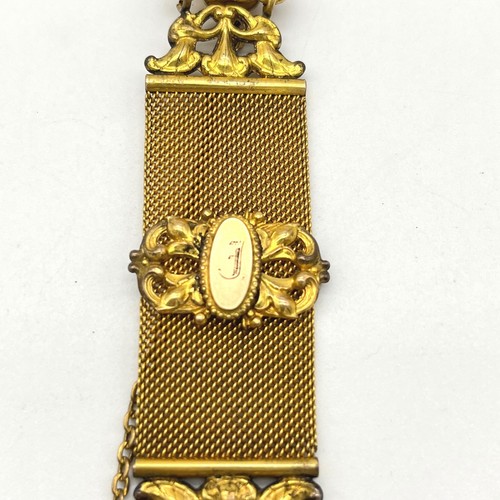 Antique Gold Filled Slide Watch Chain Fob S.S & Co Engraved - Picture 2 of 8