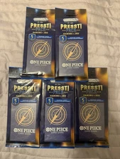 Lot Of 5 One Piece Presstine Pressti Sealed Packs - 5 Cards Per Pack