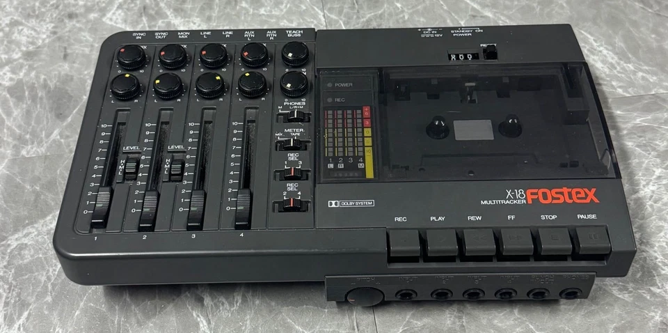 Fostex X-18 Multitracker 4 Track Cassette Tape Recorder 2 Head Compact Deck - Image 2 of 4