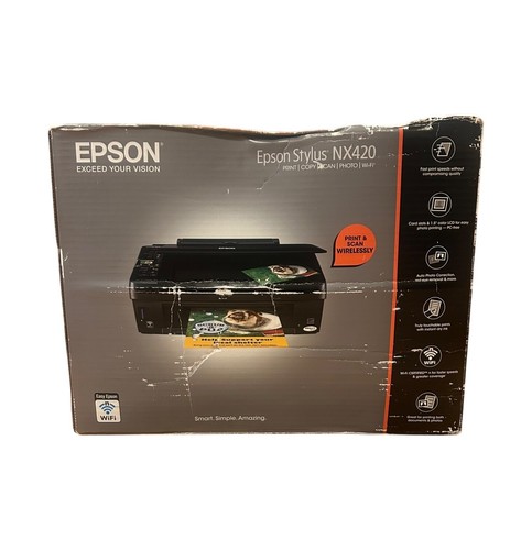 Epson Stylus NX420 All-In-One Inkjet Printer Brand New Sealed w/Box Damage - Picture 1 of 6