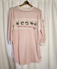 Vintage 1987 Ziggy Cartoon Size Large Pink Long Sleeve Fleece Nightgown
