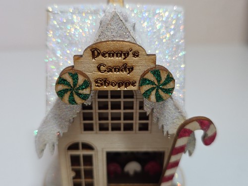 Ginger Cottages Penny's Candy Shoppe adorno de Navidad vela bastón victoriano - Imagen 3 de 9