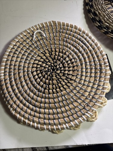 Korb Wanddeko 9er Set Wandkorb Rattan Spiegel Boho Landhaus Deko - Bild 10 von 12