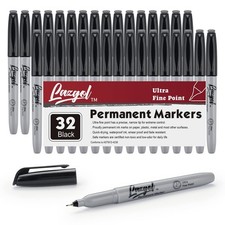 Ultra Fine Permanent Marker Bulk, 32 Pack Ultra Fine Point Black Permanent Ma...
