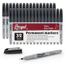 Ultra Fine Permanent Marker Bulk, 32 Pack Ultra Fine Point Black Permanent Ma...