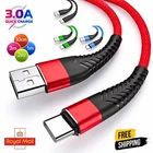 USB A to Type-C Cable 3A Super Fast Charger Braided Long Type C Lead 1m 2m 3m UK
