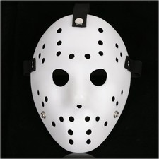 CASA CLAUSI Mask Cosplay Halloween Costume Prop Horror Hockey Pure White