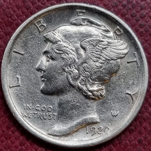 1920 Mercury Dime 10c High Grade AU - UNC Details #94154