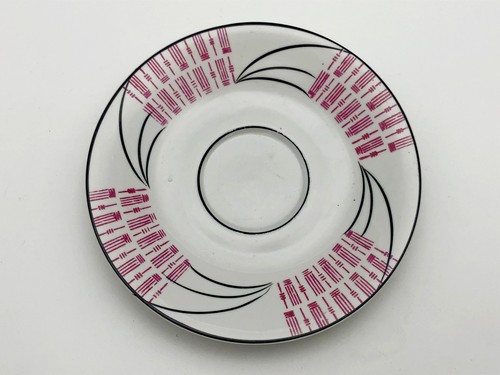 Tea Trio LB Vintage Set 3 pcs Pink White Porcelain Cup Saucer Plate 60s Germany - Picture 11 of 12