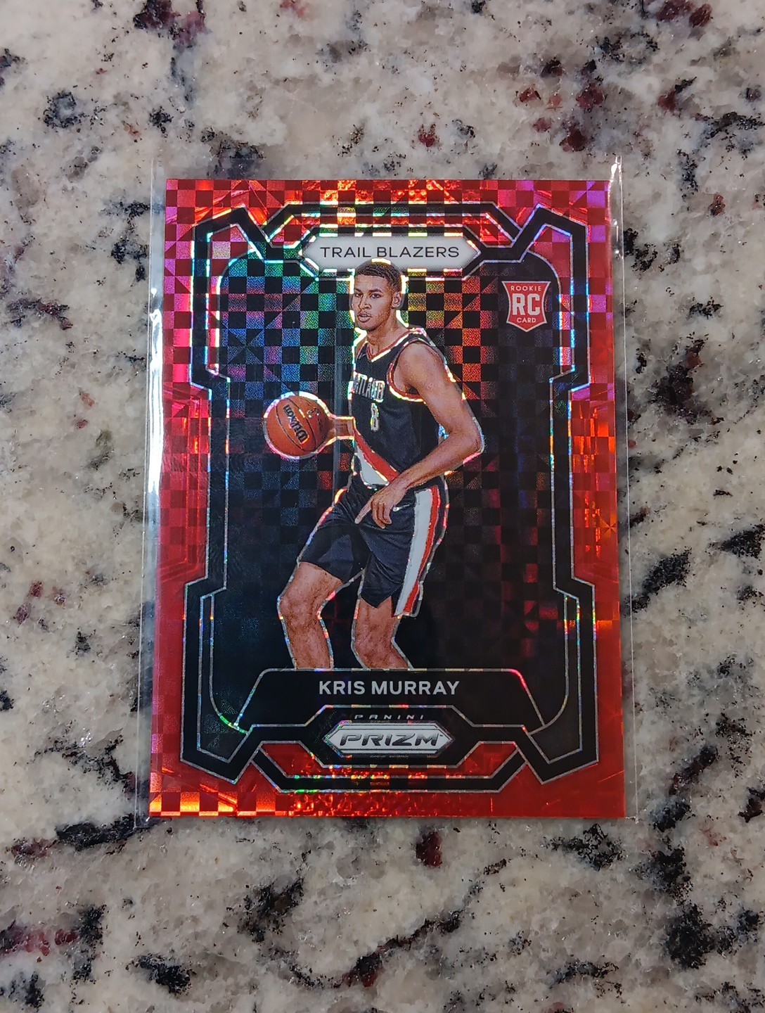 2023-24 Panini Prizm - Kris Murray #142 Red Power Prizm /75 RC Rookie Blazers
