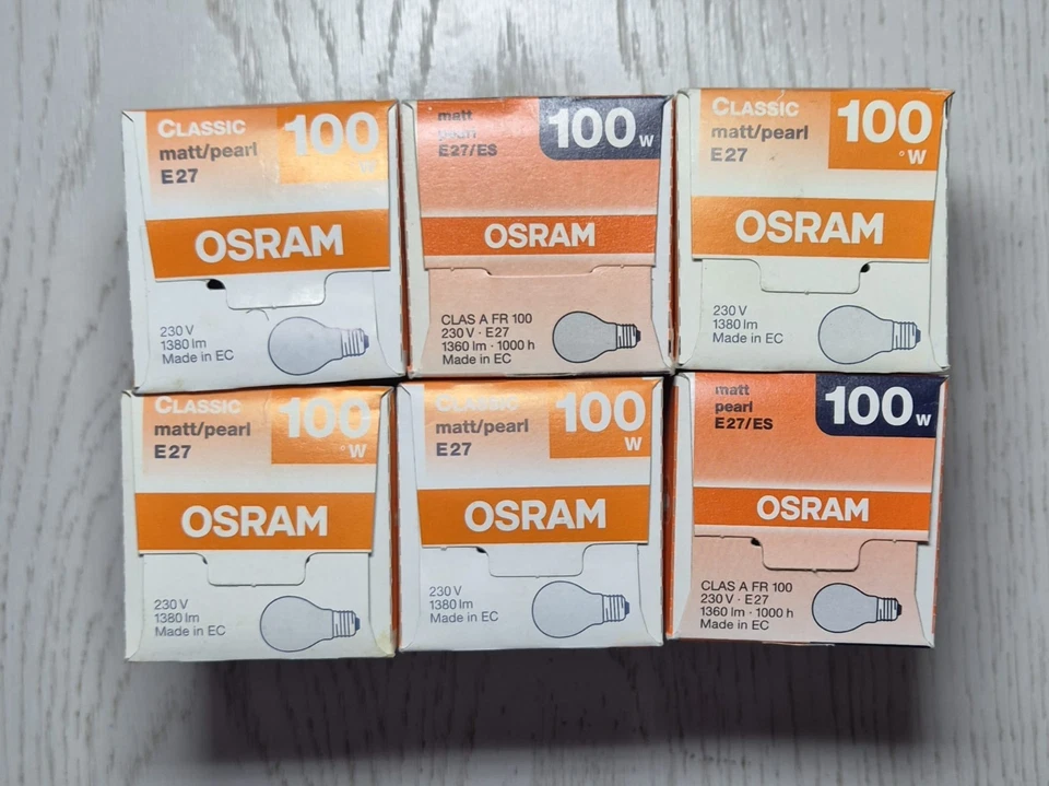 6x Osram E27 100W matt Classic A Glühlampe Glühbirne dimmbar Kein LED 1360lm - Bild 2 von 3