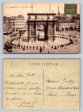 Marseille Porte d'Aix Vintage Postcard Early 20th Century City Scene