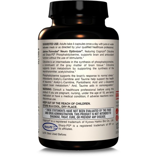 Jarrow Formulas Neuro Optimizer With 7 Neuro-nutrient Ingredients, Dietary - Picture 9 of 10