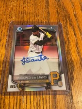 Johan De Los Santos 1st Bowman Auto 2025 Bowman Chrome #CPA-JDLS Pirates /499