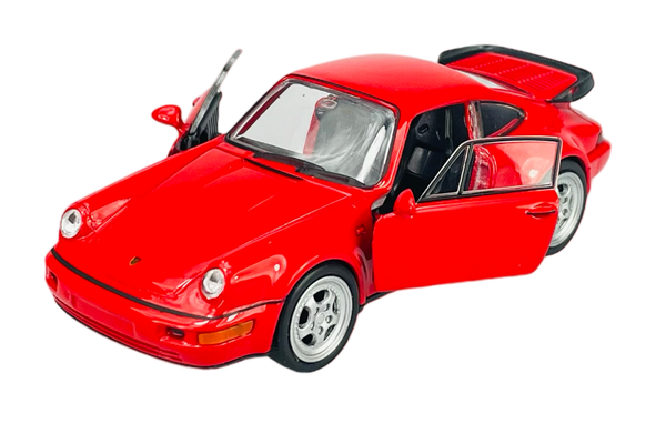 Welly Porsche 911 Turbo 964 Rot 1:34 Die Cast Metal Model Neu Im Kasten 43611-image