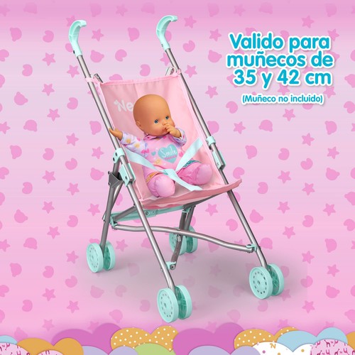 Nenuco - Passeggino Passeggino Giocattolo Rosa e Blu Metallizzato Pie - Foto 4 di 9