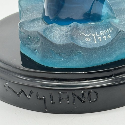 Robert Wyland Signed 1996 Acrylic Sculpture Statue Blue Dolphin Visit 6” RARE - Picture 5 of 20