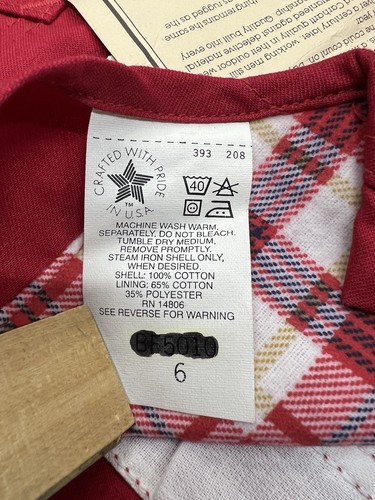 Vintage NWT RED Size 6 BF50XX Plaid Lined CARHARTT Bibs Double Knee Youth USA - Picture 9 of 11