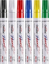 Overseas Paint 1 Count (Pack of 6), Black, White, Red, Blue, Yellow, Green 