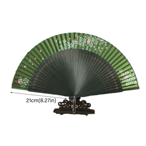 Ancient Cherry Blossoms Folding Fan Bamboo Rib Dance Hand Fan Summer - Picture 2 of 14
