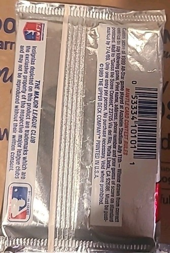 1989 Upper Deck Baseball Factory Sealed Low # Series Unopened Pack Griffey Jr RC - Picture 3 of 4