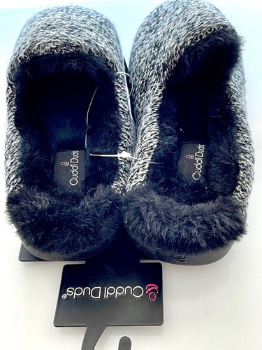 Cuddl Duds Slippers, Black White Twist, women’s 7-8 - Picture 5 of 6